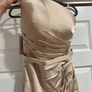 Satin Champagne Strapless Dress
